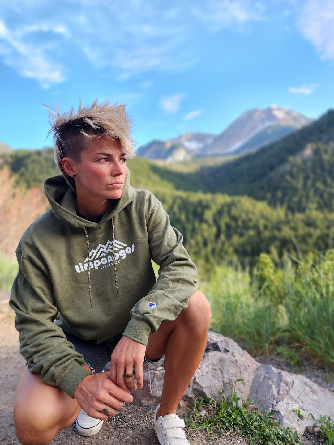 Timpanogos Hiking Co. - Champion Powerblend Hoodie (Foothill Sage)