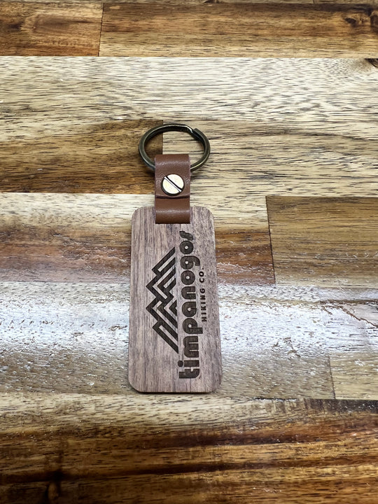 Walnut/Leather Keychain - Timpanogos Hiking Co.