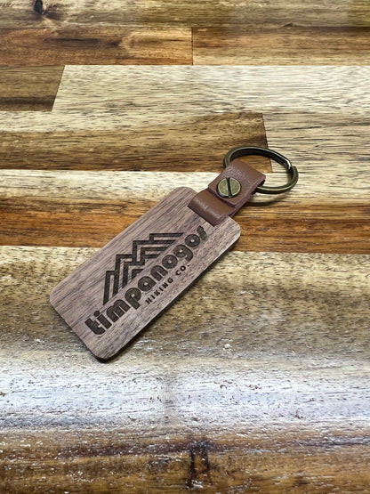 Walnut/Leather Keychain - Timpanogos Hiking Co.