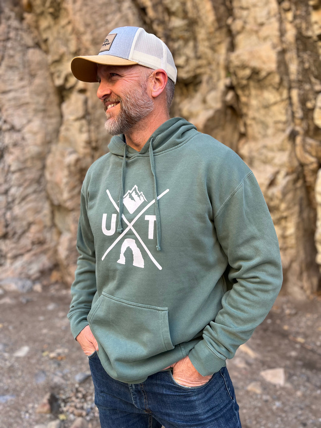 Utah X - Vintage Mountain Blend Hoodie (Alpine Green)