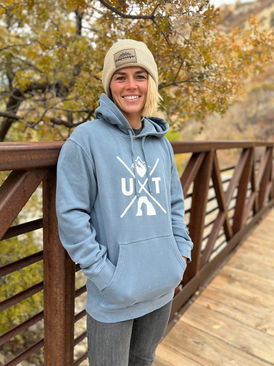 Utah X - Vintage Mountain Blend Hoodie (Slate Blue)