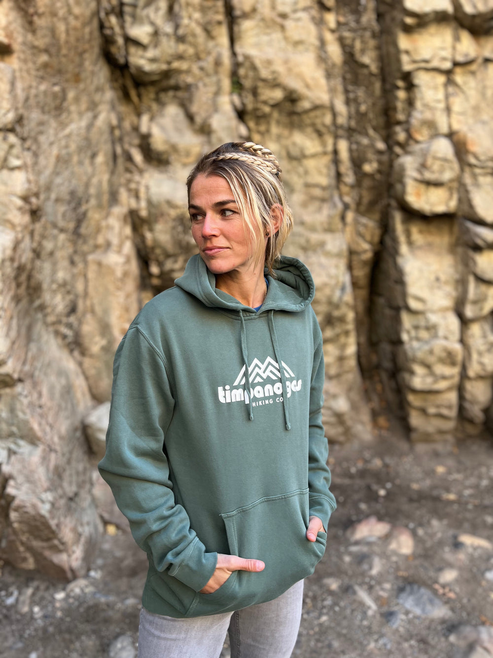 Timpanogos Hiking Co. - Vintage Mountain Blend Hoodie (Alpine Green)