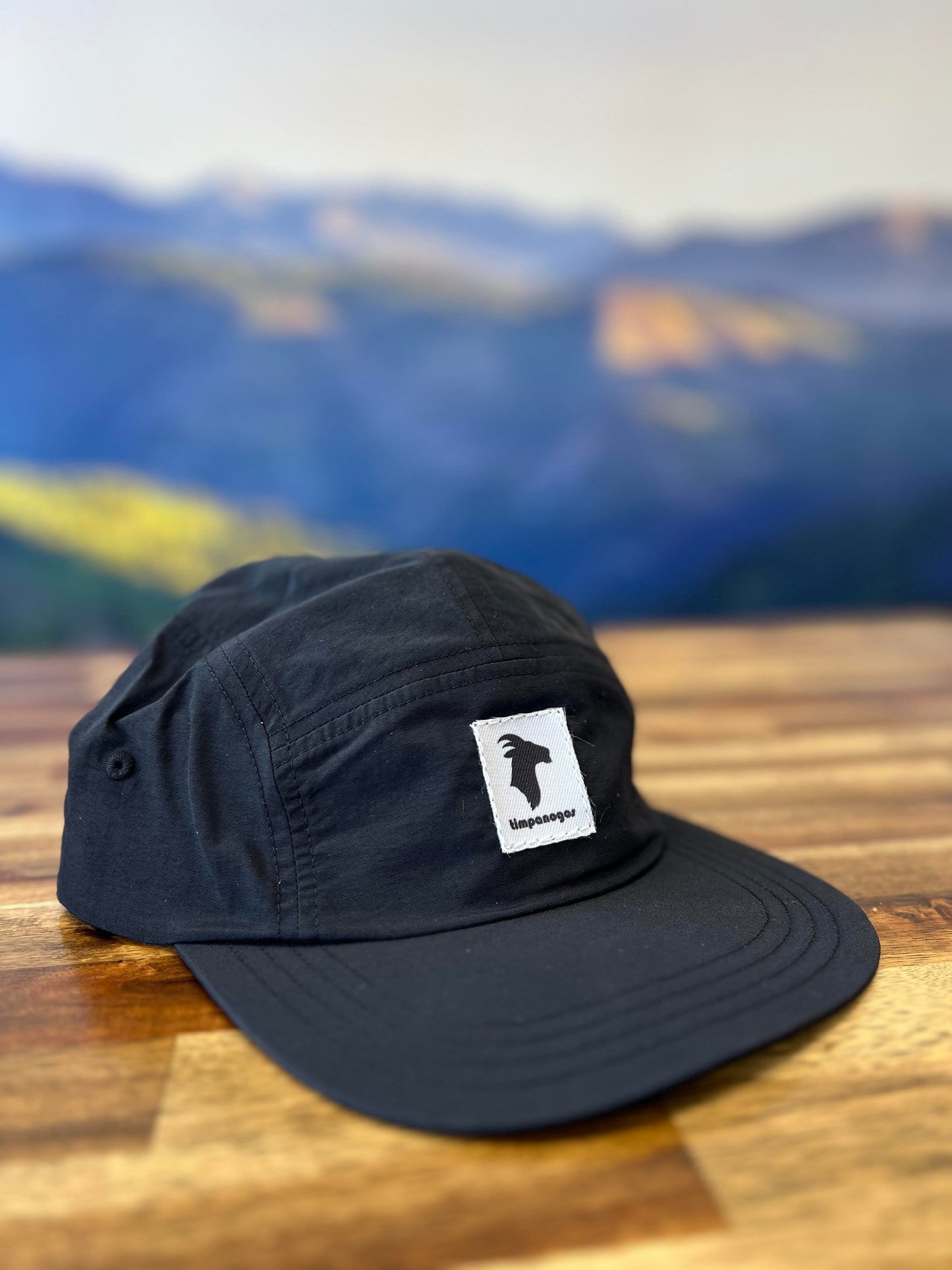 GOAT (Timpanogos) -  5-panel Water-Repellent Nylon Camp Hat (Black)