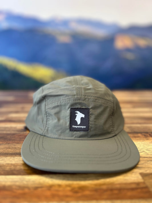 GOAT (Timpanogos) -  5-panel Water-Repellant Nylon Camp Hat (Military Green)