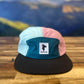 GOAT (Timpanogos) -  5-panel Nylon Camp Hat (Blue/Pink/Cyan)