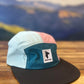 GOAT (Timpanogos) -  5-panel Nylon Camp Hat (Blue/Pink/Cyan)