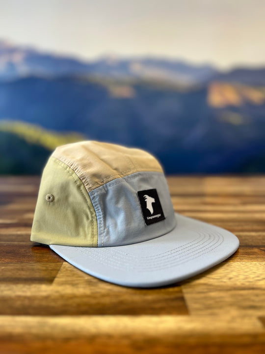 GOAT (Timpanogos) -  5-panel Nylon Camp Hat (Tan/Gray/Olive)