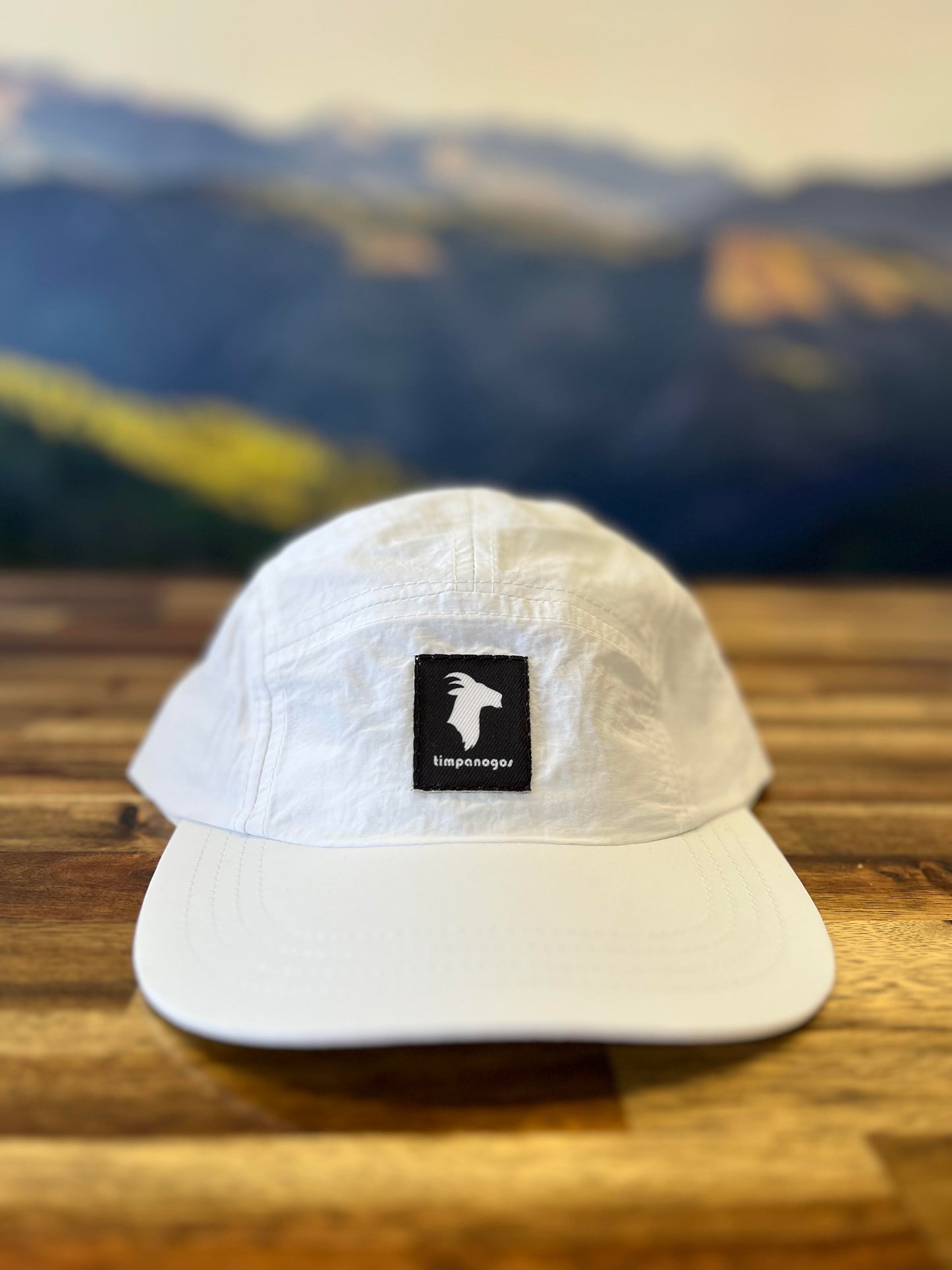 GOAT (Timpanogos) -  5-panel Water-Repellant Nylon Camp Hat (White)