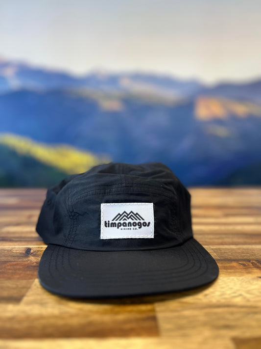 Timpanogos Hiking Co. -  5-panel Water-Repellant Nylon Camp Hat (Black)