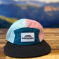 Timpanogos Hiking Co. -  5-panel Nylon Camp Hat (Blue/Pink/Cyan)