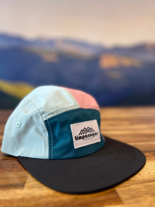 Timpanogos Hiking Co. -  5-panel Nylon Camp Hat (Blue/Pink/Cyan)