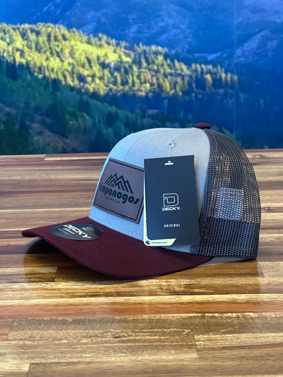 Timpanogos (OFFICIAL) Decky Hat - Maroon/Heather Grey/Charcoal