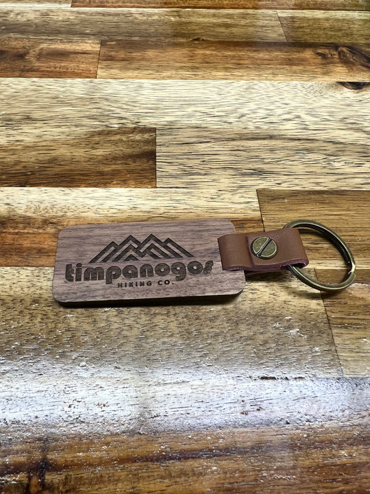 Walnut/Leather Keychain - Timpanogos Hiking Co.