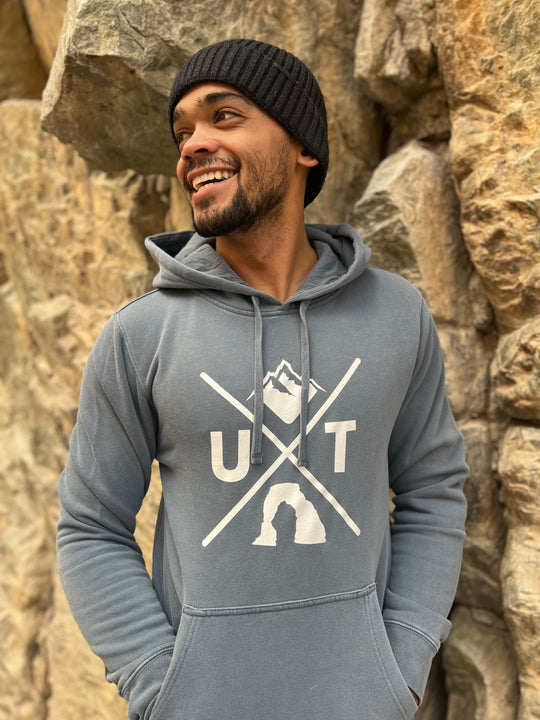 Utah X - Vintage Mountain Blend Hoodie (Slate Blue)