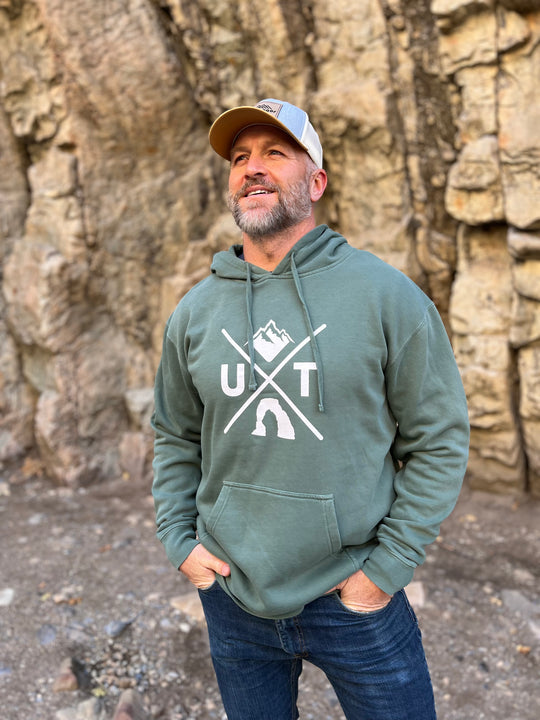 Utah X - Vintage Mountain Blend Hoodie (Alpine Green)