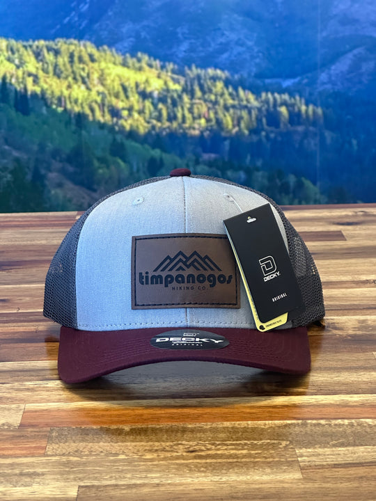 Timpanogos (OFFICIAL) Decky Hat - Maroon/Heather Grey/Charcoal