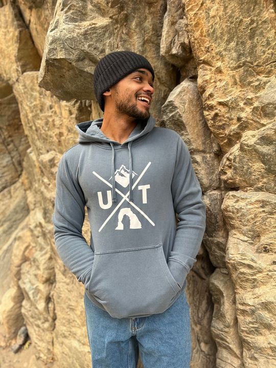 Utah X - Vintage Mountain Blend Hoodie (Slate Blue)