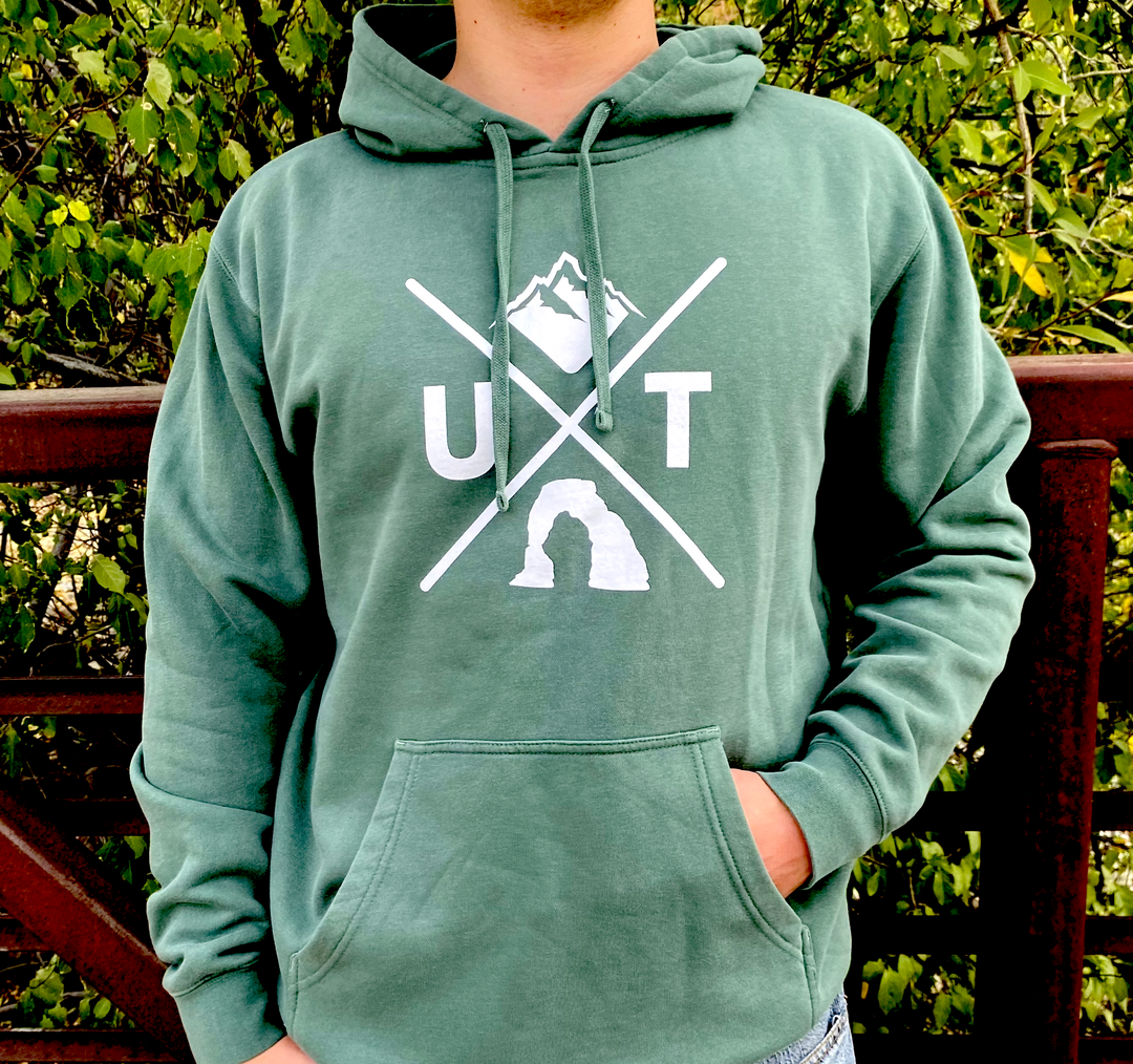 Utah X - Vintage Mountain Blend Hoodie (Alpine Green)