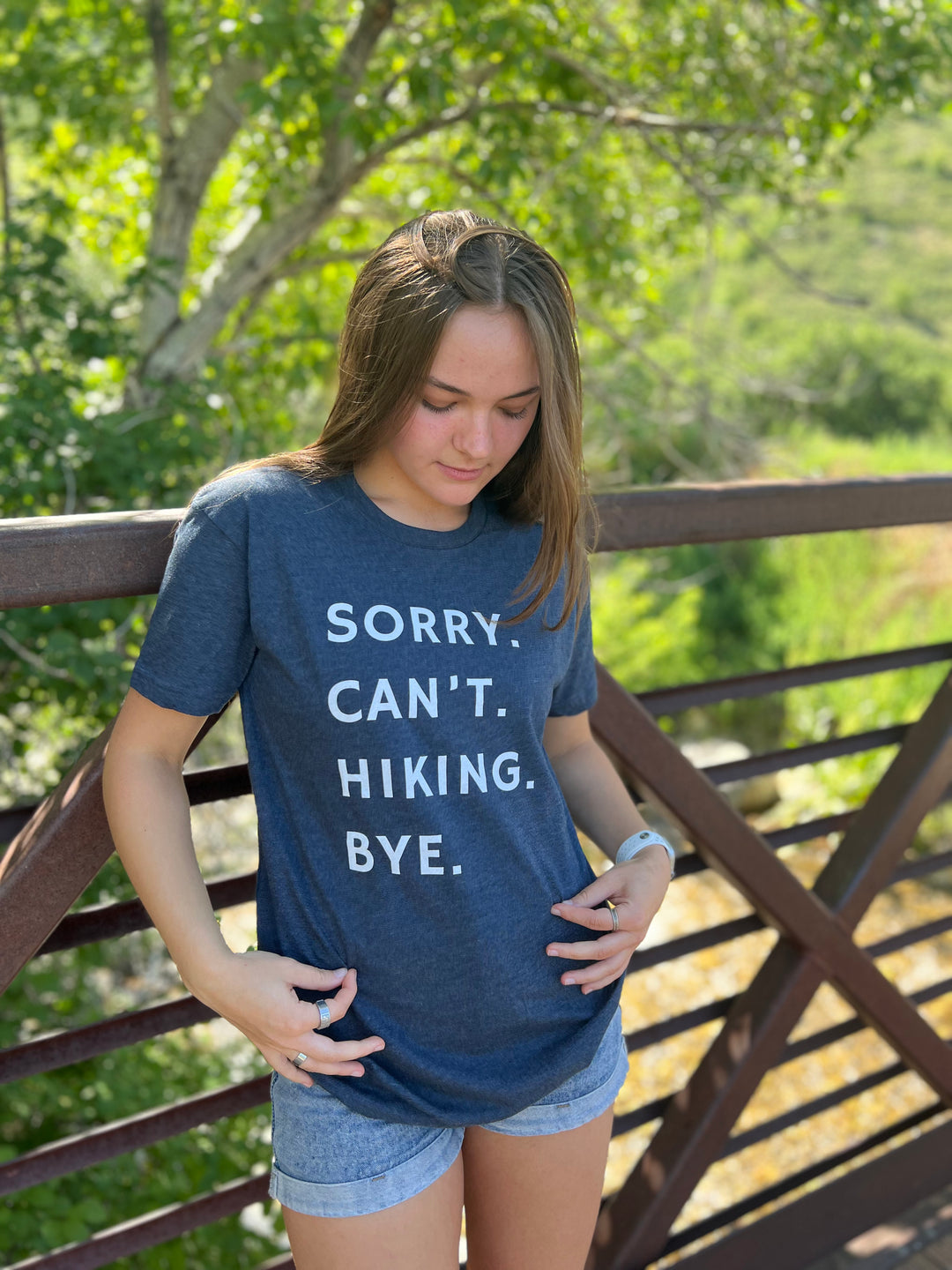 Sorry can't hiking bye - Premium Graphic Tee