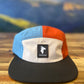 GOAT (Timpanogos) -  5-panel Nylon Camp Hat (Red/Blue/Tan)