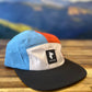 GOAT (Timpanogos) -  5-panel Nylon Camp Hat (Red/Blue/Tan)