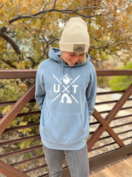 Utah X - Vintage Mountain Blend Hoodie (Slate Blue)