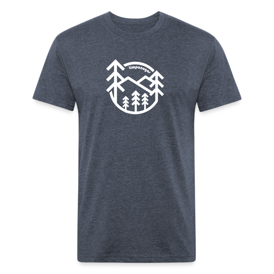 Retro Mountain Trees - Premium Graphic Tee - heather navy