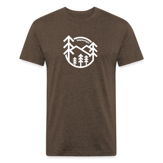 Retro Mountain Trees - Premium Graphic Tee - heather espresso