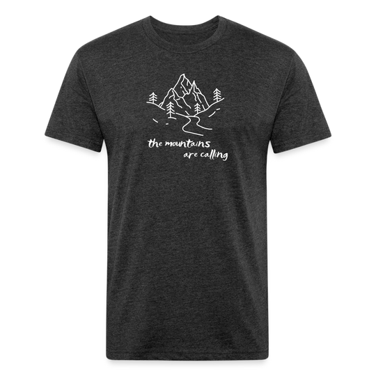 the mountains are calling - Premium Graphic Tee - heather black