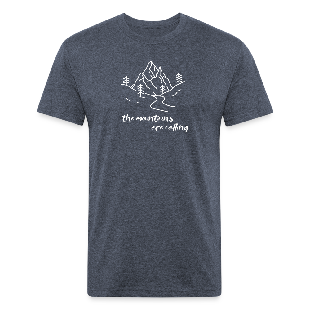 the mountains are calling - Premium Graphic Tee - heather navy