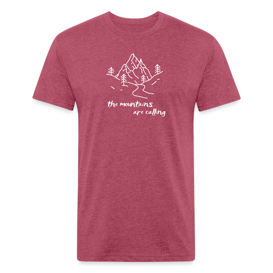 the mountains are calling - Premium Graphic Tee - heather burgundy