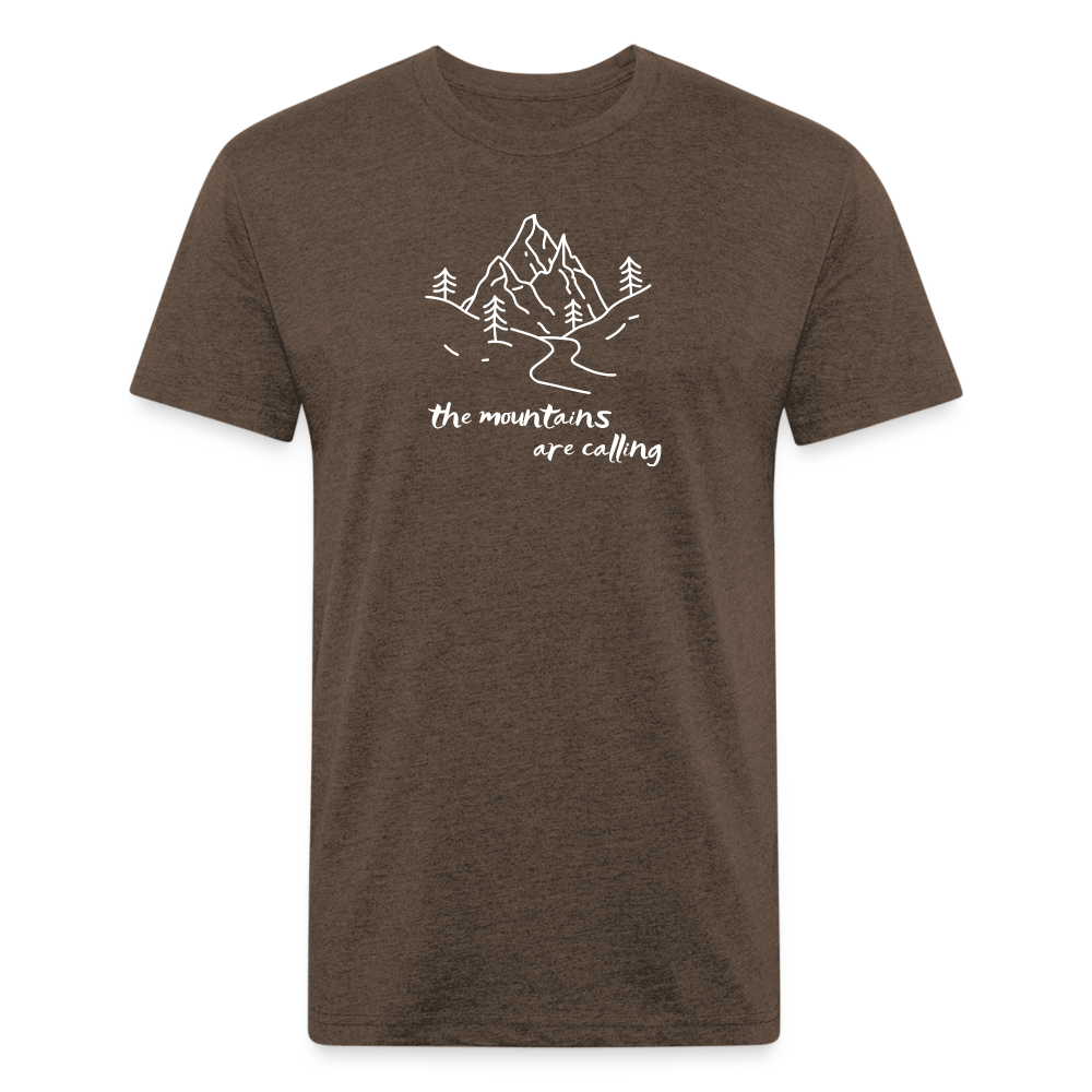 the mountains are calling - Premium Graphic Tee - heather espresso