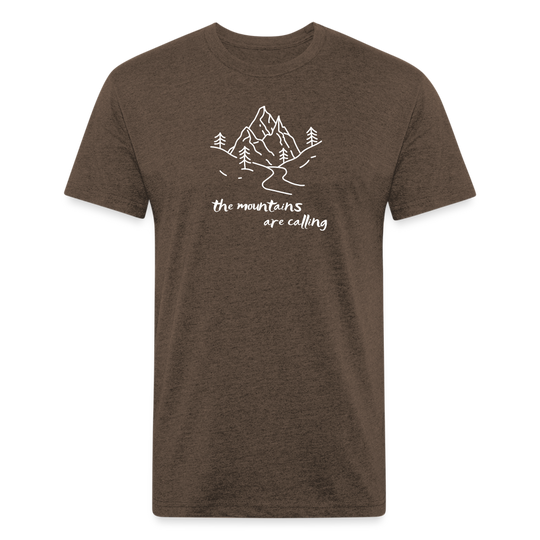 the mountains are calling - Premium Graphic Tee - heather espresso