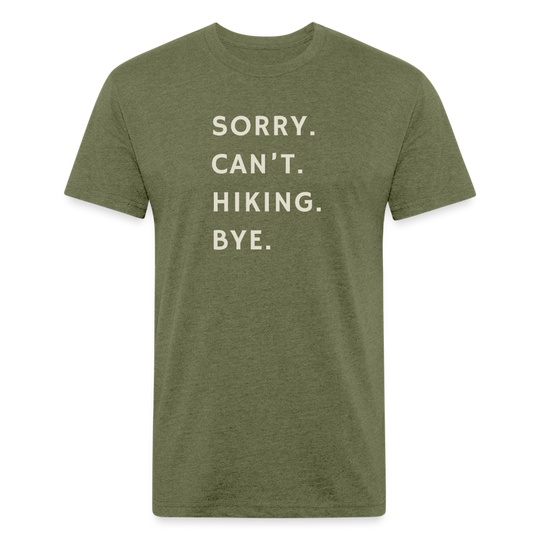 Sorry can't hiking bye - Premium Graphic Tee - heather military green