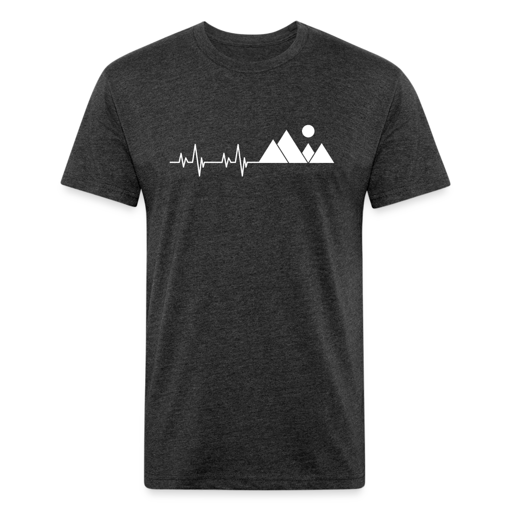 Mountain Pulse - Premium Graphic Tee - heather black