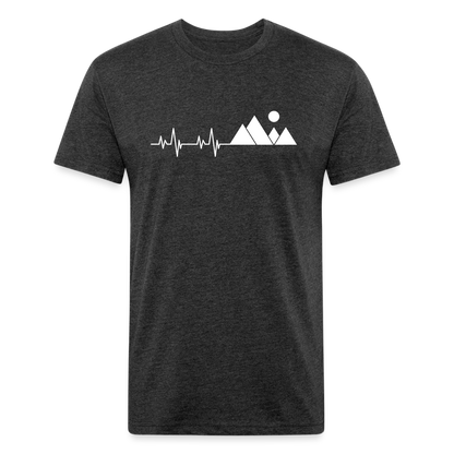 Mountain Pulse - Premium Graphic Tee - heather black