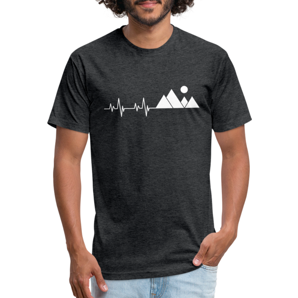 Mountain Pulse - Premium Graphic Tee - heather black