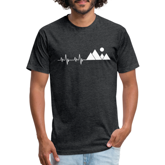 Mountain Pulse - Premium Graphic Tee - heather black