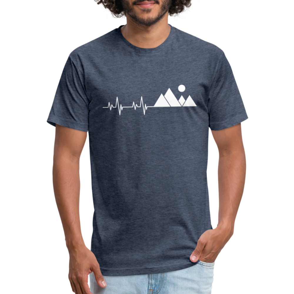 Mountain Pulse - Premium Graphic Tee - heather navy