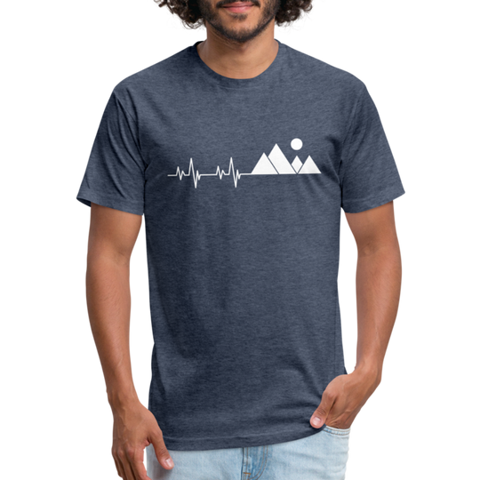 Mountain Pulse - Premium Graphic Tee - heather navy