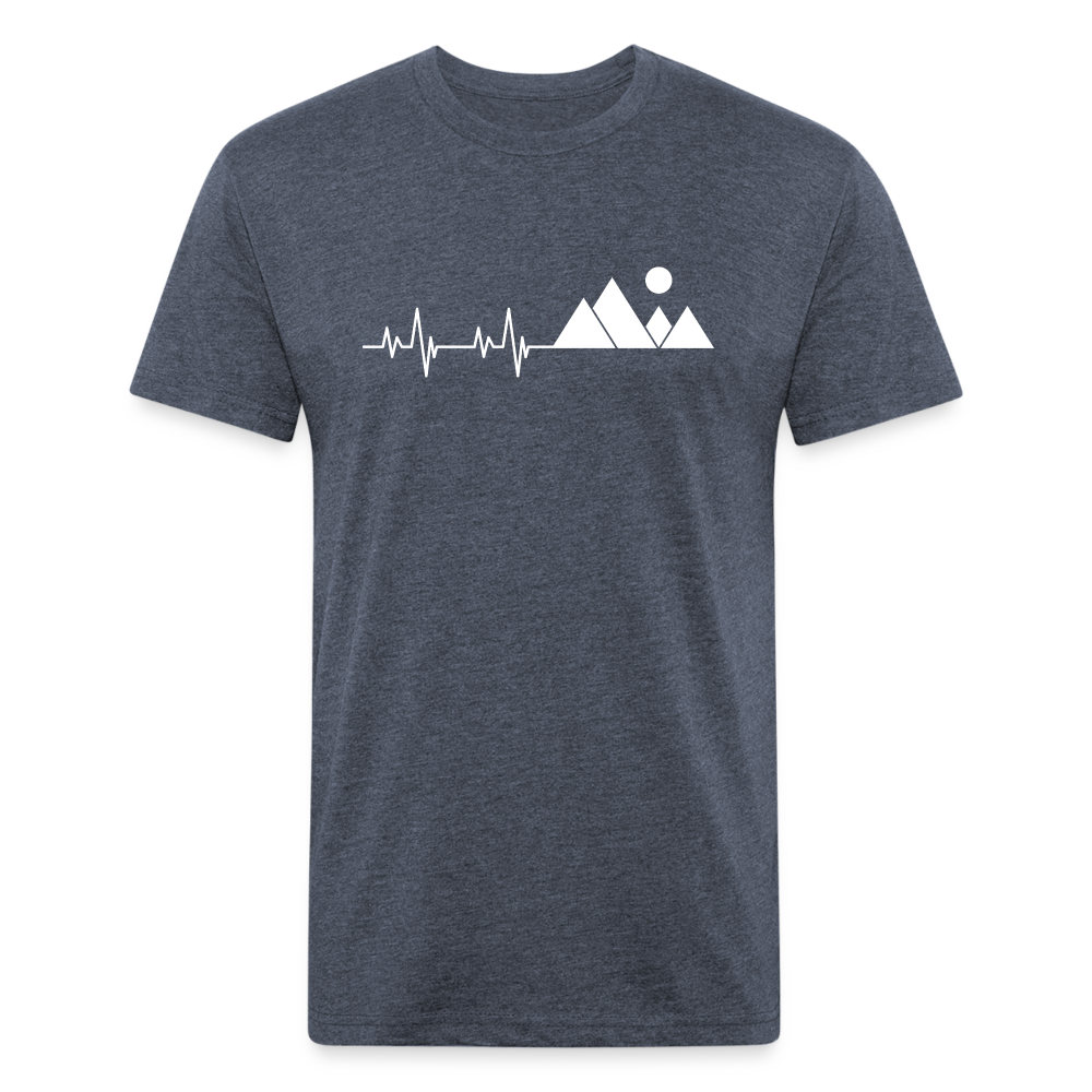 Mountain Pulse - Premium Graphic Tee - heather navy