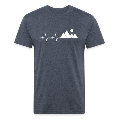 Mountain Pulse - Premium Graphic Tee - heather navy