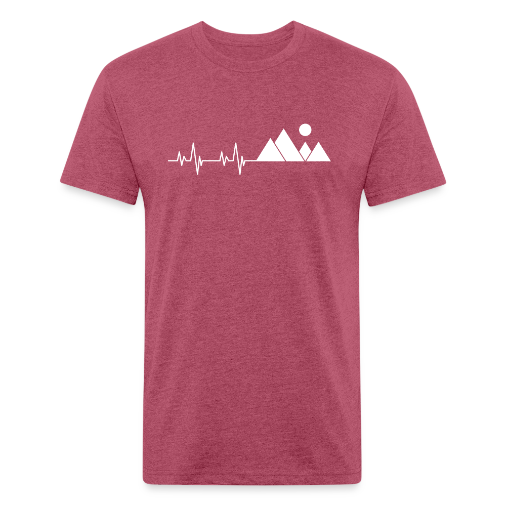 Mountain Pulse - Premium Graphic Tee - heather burgundy