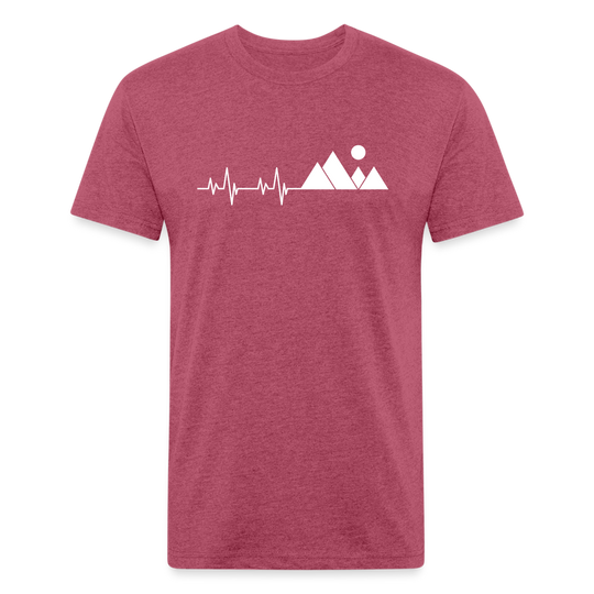 Mountain Pulse - Premium Graphic Tee - heather burgundy