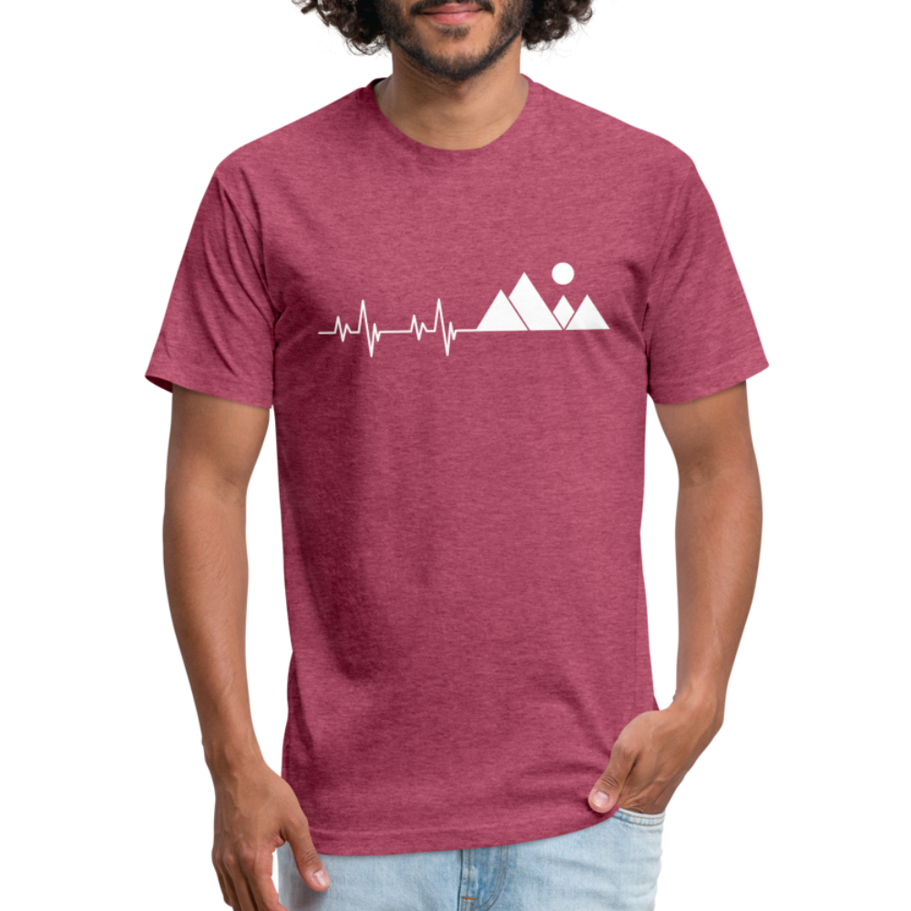 Mountain Pulse - Premium Graphic Tee - heather burgundy