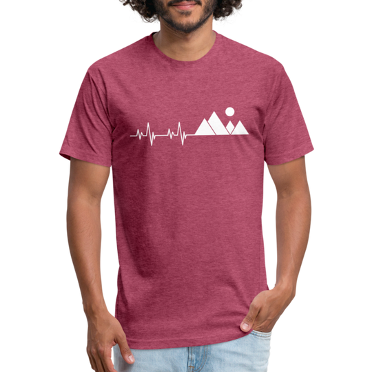 Mountain Pulse - Premium Graphic Tee - heather burgundy