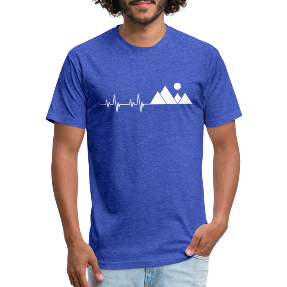 Mountain Pulse - Premium Graphic Tee - heather royal