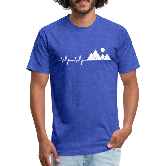 Mountain Pulse - Premium Graphic Tee - heather royal