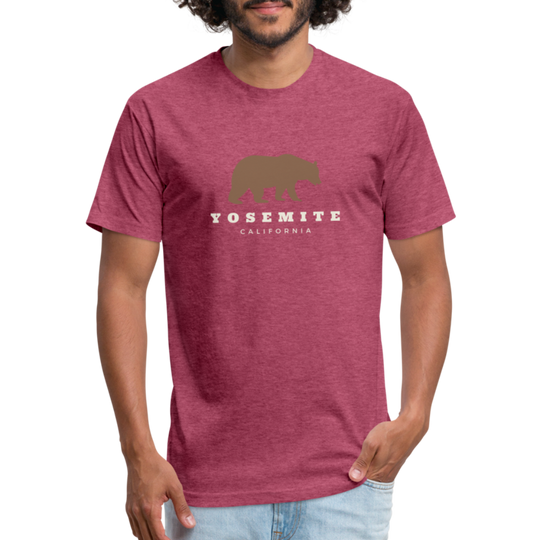 Yosemite Bear - Premium Graphic Tee - heather burgundy