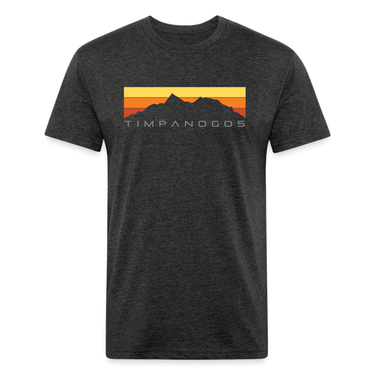 Retro Mountain Classic (warm) - Premium Graphic Tee - heather black